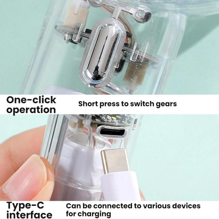 YL14 Transparent Handheld Fan USB Outdoor Portable Fan, YL14