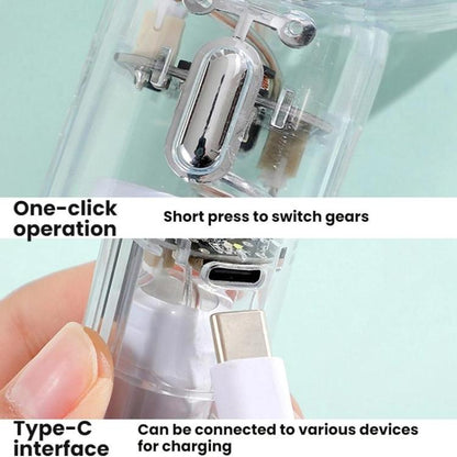 YL14 Transparent Handheld Fan USB Outdoor Portable Fan, YL14