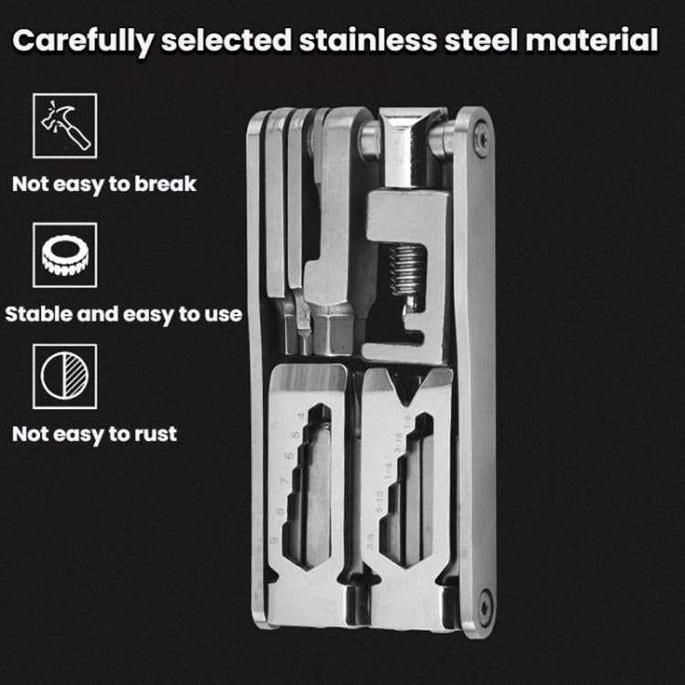 Bicycle 15 In 1 Repair Tool Chain Wrench, 15 In 1