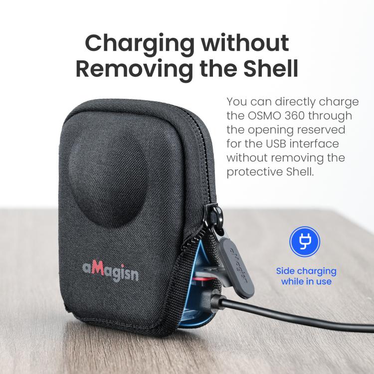 For DJI Osmo 360 Camera aMagisn Hard Shell Case Open-Access Charging Design, Body Case