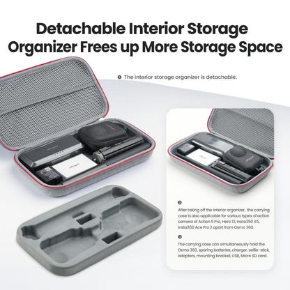 For DJI Osmo 360 aMagisn Mid-Size Storage Case Durable Organizer Bag With Detachable Inner Tray, Mid-Size