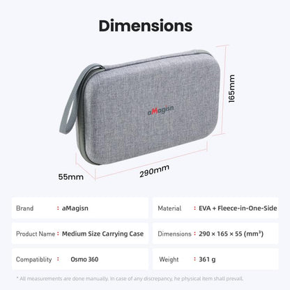 For DJI Osmo 360 aMagisn Mid-Size Storage Case Durable Organizer Bag With Detachable Inner Tray, Mid-Size