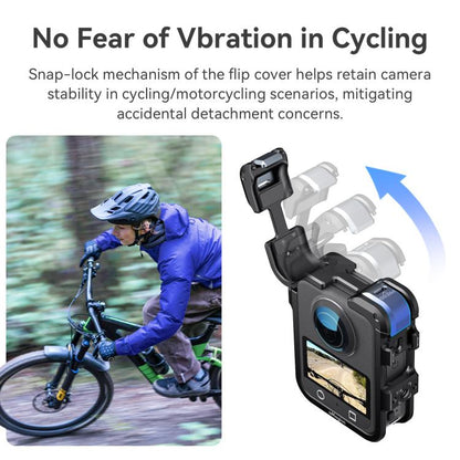 For DJI Osmo 360 AMagisn Quick-Release Metal Cage With Dual/Single Lens Caps Camera Mount Rig