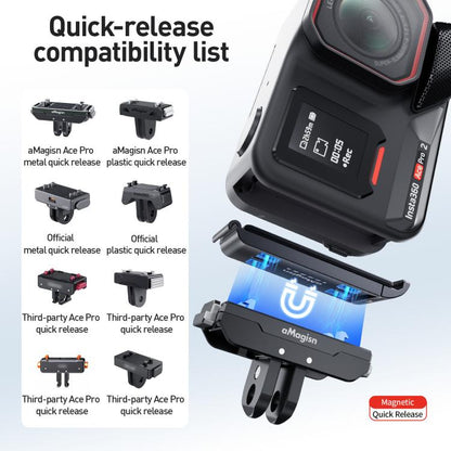 For Insta360 Ace Pro 2 aMagisn Water-resistant Vertical Shooting Battery Side Cover Compatible with Quick-Release Adapters