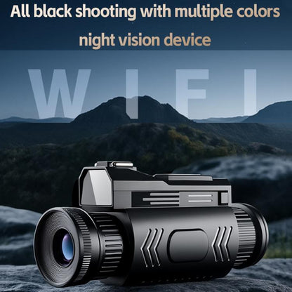4K HD WiFi Night Vision Monocular 28X Zoom 64MP Infrared Hunting Telescope With No-Glow Recording & Animal Call Simulator, Standard, 4 In 1 Set