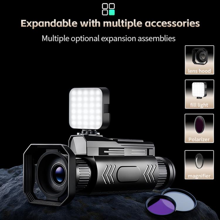 4K HD WiFi Night Vision Monocular 28X Zoom 64MP Infrared Hunting Telescope With No-Glow Recording & Animal Call Simulator, Standard, 4 In 1 Set