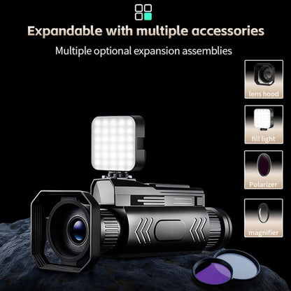 4K HD WiFi Night Vision Monocular 28X Zoom 64MP Infrared Hunting Telescope With No-Glow Recording & Animal Call Simulator, Standard, 4 In 1 Set