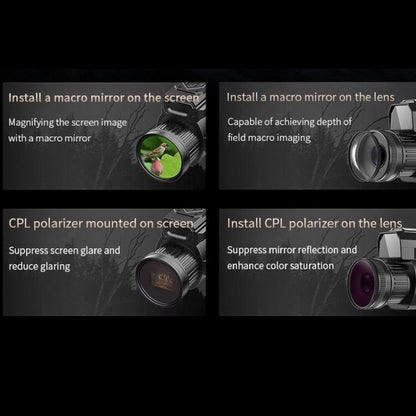 4K HD WiFi Night Vision Monocular 28X Zoom 64MP Infrared Hunting Telescope With No-Glow Recording & Animal Call Simulator, Standard, 4 In 1 Set