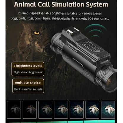 4K HD WiFi Night Vision Monocular 28X Zoom 64MP Infrared Hunting Telescope With No-Glow Recording & Animal Call Simulator, Standard, 4 In 1 Set