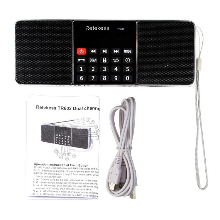 Retekess TR602 2 Band Bluetooth Radio MP3 Player, TR602