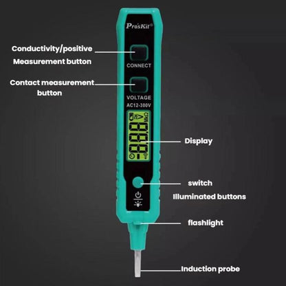 ProsKit NT-320-C Multifunctional Electrical Tester Pen Wire Break Detection Digital Display Induction Test Pen, ProsKit NT-320-C