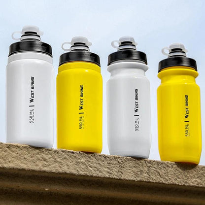 WEST BIKING 550ml Bike Water Bottle for Cycling Leak-Proof Squeeze Design Portable Sports Hydration Bottle, 550ml Yellow, 550ml White, 550ml Whtie Wide, 550ml Yellow Wide
