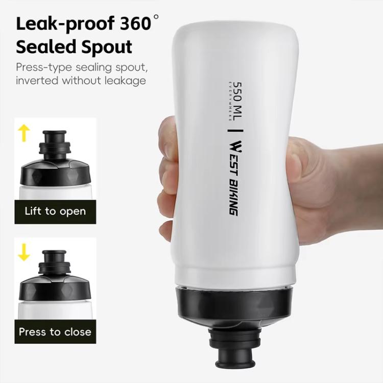 WEST BIKING 550ml Bike Water Bottle for Cycling Leak-Proof Squeeze Design Portable Sports Hydration Bottle, 550ml Yellow, 550ml White, 550ml Whtie Wide, 550ml Yellow Wide