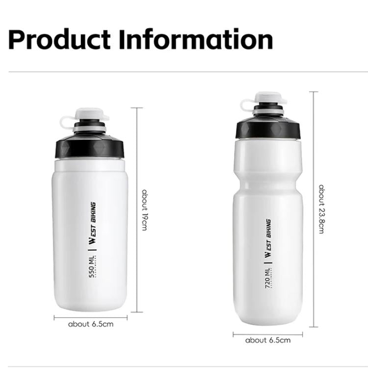 WEST BIKING 550ml Bike Water Bottle for Cycling Leak-Proof Squeeze Design Portable Sports Hydration Bottle, 550ml Yellow, 550ml White, 550ml Whtie Wide, 550ml Yellow Wide