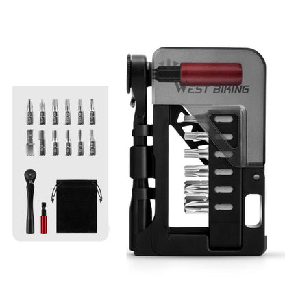 WEST BIKING 12-in-1 Two-Way Ratchet Wrench Set with Magnetic Quick-Release Extension Bar Bike Repair Tool Kit