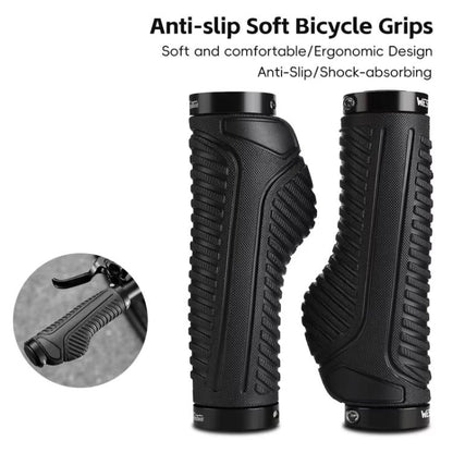 WEST BIKING 1pair TPE Soft Anti-Slip Mountain Bike Handlebar Grips Ergonomic Comfort for Road & MTB Cycling