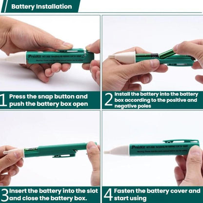 Non-Contact Portable Electrical Tester Pen With LED Zero Ground Wire Testing Tool, ProsKit NT-306
