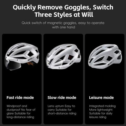 WEST BIKING Reflective Night Riding Bike Helmet with Magnetic Visor Lightweight & Breathable Unisex Cycling Helmet
