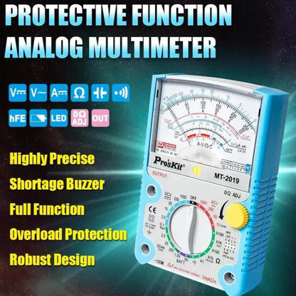 Analog Multimeter 24 Range Mechanical High Precision Universal Meter, ProsKit MT-2019