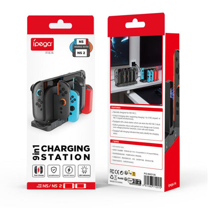 For Nintendo Switch 2/Switch Console Controller ipega 8-in-1 Charging Dock Fast Charging Station, PG-SW2130
