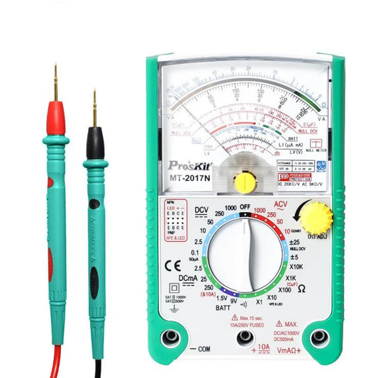Analog Multimeter 26 Range Misoperation-Proof Burn-Proof Electrical Meter, ProsKit MT-2017N