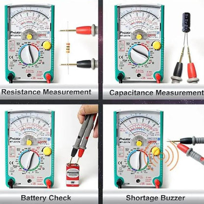 Analog Multimeter 26 Range Misoperation-Proof Burn-Proof Electrical Meter, ProsKit MT-2017N