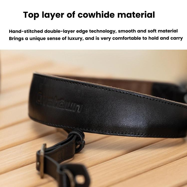 Cwatcun D222 Medium Comfortable DSLR Camera Universal Shoulder Strap Leather Quick Release Strap, D222