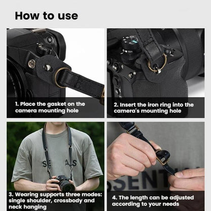 Cwatcun D222 Medium Comfortable DSLR Camera Universal Shoulder Strap Leather Quick Release Strap, D222