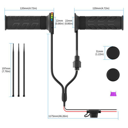 Rainbow Light ATV Heated Handlebars With Memory Function, CS-2147B2