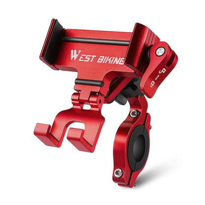 WEST BIKING Bicycle Phone Mount Aluminum Alloy Road / Mountain Bike Navigation Holder, Handlebar Black, Handlebar Silver, Handlebar Red, Stem Black, Stem Silver, Stem Red