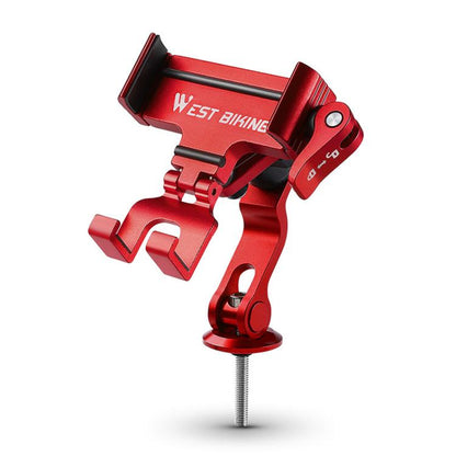 WEST BIKING Bicycle Phone Mount Aluminum Alloy Road / Mountain Bike Navigation Holder, Handlebar Black, Handlebar Silver, Handlebar Red, Stem Black, Stem Silver, Stem Red