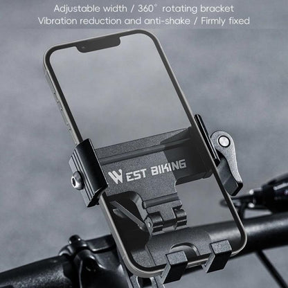 WEST BIKING Bicycle Phone Mount Aluminum Alloy Road / Mountain Bike Navigation Holder, Handlebar Black, Handlebar Silver, Handlebar Red, Stem Black, Stem Silver, Stem Red