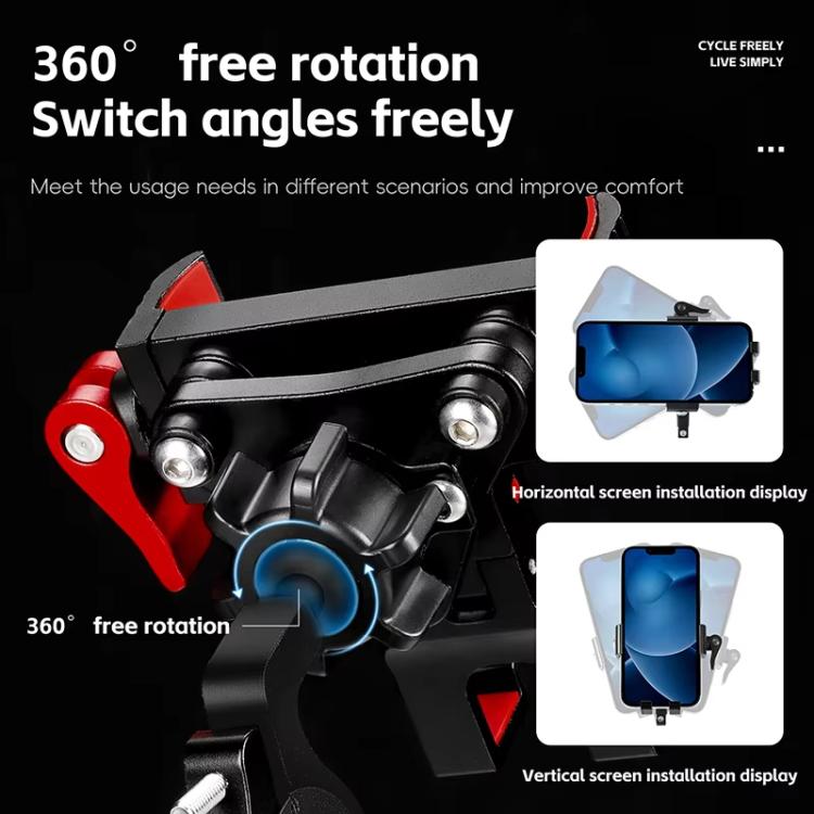 WEST BIKING Bicycle Phone Mount Aluminum Alloy Road / Mountain Bike Navigation Holder, Handlebar Black, Handlebar Silver, Handlebar Red, Stem Black, Stem Silver, Stem Red