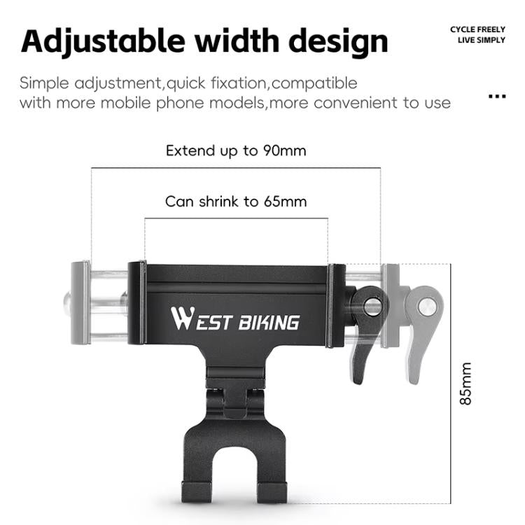 WEST BIKING Bicycle Phone Mount Aluminum Alloy Road / Mountain Bike Navigation Holder, Handlebar Black, Handlebar Silver, Handlebar Red, Stem Black, Stem Silver, Stem Red