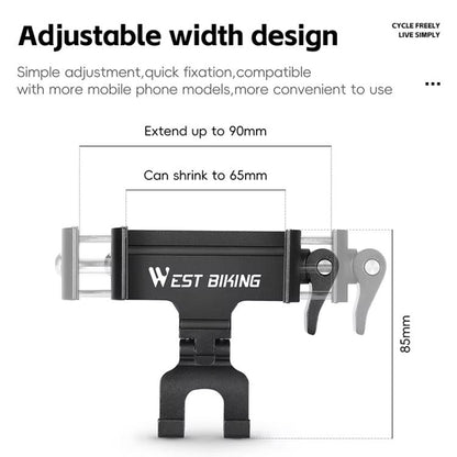 WEST BIKING Bicycle Phone Mount Aluminum Alloy Road / Mountain Bike Navigation Holder, Handlebar Black, Handlebar Silver, Handlebar Red, Stem Black, Stem Silver, Stem Red