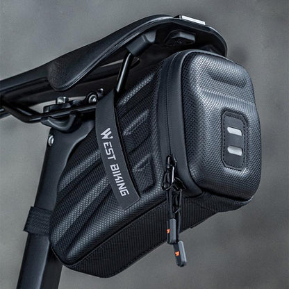 WEST BIKING Hard Shell Bike Saddle Bag Cycling Seat Pack with Reflective Strips & Tail Light Mount, YP0707395