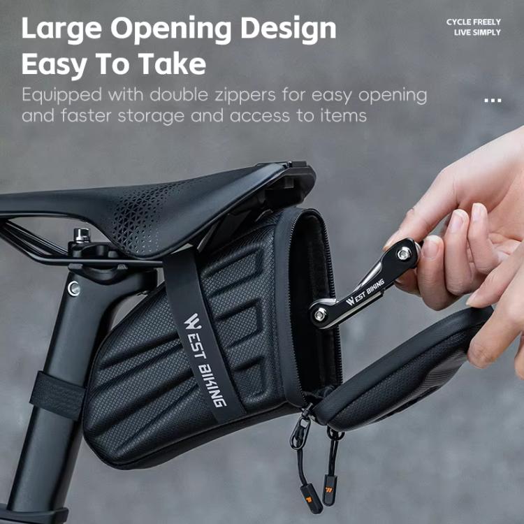 WEST BIKING Hard Shell Bike Saddle Bag Cycling Seat Pack with Reflective Strips & Tail Light Mount, YP0707395