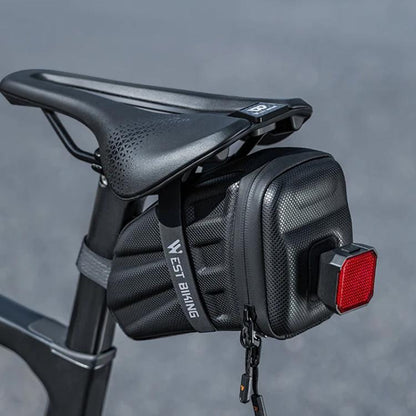 WEST BIKING Hard Shell Bike Saddle Bag Cycling Seat Pack with Reflective Strips & Tail Light Mount, YP0707395