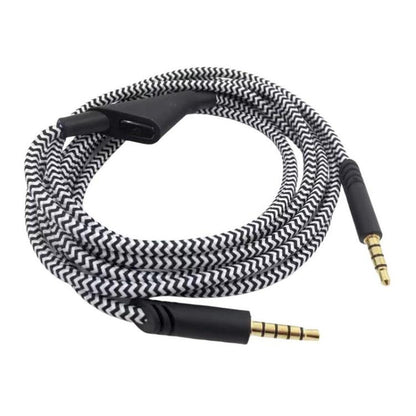 For Logitech Astro A10 / A40 / A30 2m Gaming Headset Cable Braided Audio Cable, Black Button, Black White Button, Gray Black Button, Black Tuning, Blue Tuning, Gray Tuning, Red Black Square, Black Square