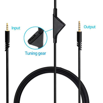 For Logitech Astro A10 / A40 / A30 2m Gaming Headset Cable Braided Audio Cable, Black Button, Black White Button, Gray Black Button, Black Tuning, Blue Tuning, Gray Tuning, Red Black Square, Black Square