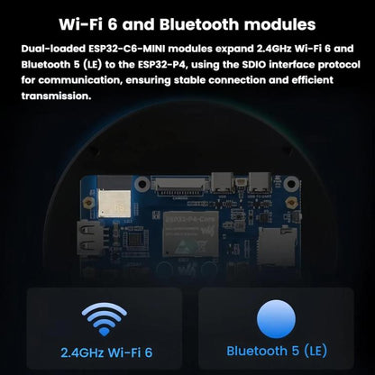 WAVESHARE 31523 ESP32-P4 Touch Circular LCD Screen Development Board, ESP32-P4-WIFI6-Touch-LCD-3.4C, ESP32-P4-WIFI6-Touch-LCD-4C