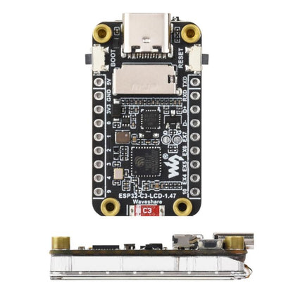 Waveshare ESP32-C3 1.47-Inch LCD Development Board, RISC-V 32-Bit Single-Core Processor, Unsoldered Headers, Soldered Black Headers