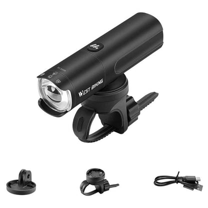 WEST BIKING Bicycle High-Brightness Rechargeable Headlight With Power Reminder Rotatable Function, 600 Lumens, 800 Lumens