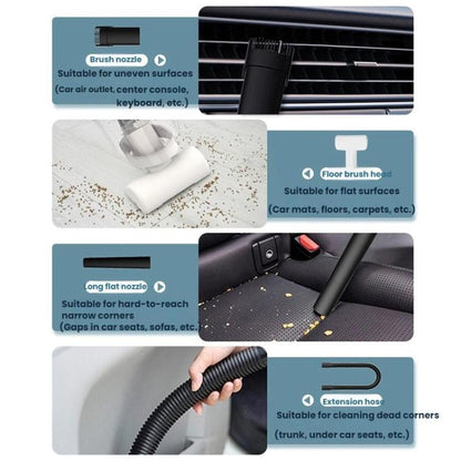 Car-mounted High-power Strong Suction Cordless Vacuum Cleaner, White 5500PA, White Brushless 12000PA