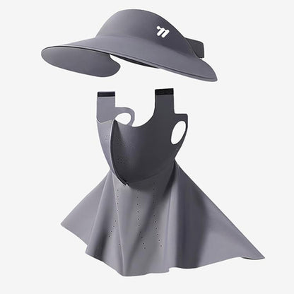 WEST BIKING 3 In 1 UV-Protective Cooling Mesh Breathable Detachable Sun Hat Face Mask Neck Scarf, One Size