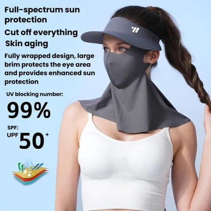 WEST BIKING 3 In 1 UV-Protective Cooling Mesh Breathable Detachable Sun Hat Face Mask Neck Scarf, One Size