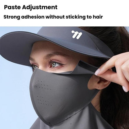 WEST BIKING 3 In 1 UV-Protective Cooling Mesh Breathable Detachable Sun Hat Face Mask Neck Scarf, One Size