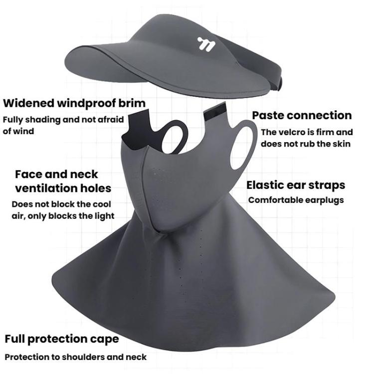 WEST BIKING 3 In 1 UV-Protective Cooling Mesh Breathable Detachable Sun Hat Face Mask Neck Scarf, One Size