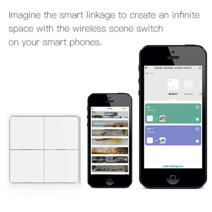 Graffiti Smart Home Wireless Scene Switch APP Timer 4-Button Adhesive Smart Switch, 4-Buttons