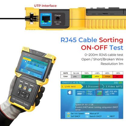 DT-T71 Network Engineering Tester Coaxial AHD/CVI/TVI Video Surveillance Tester, EU Plug, US Plug, UK Plug, AU Plug